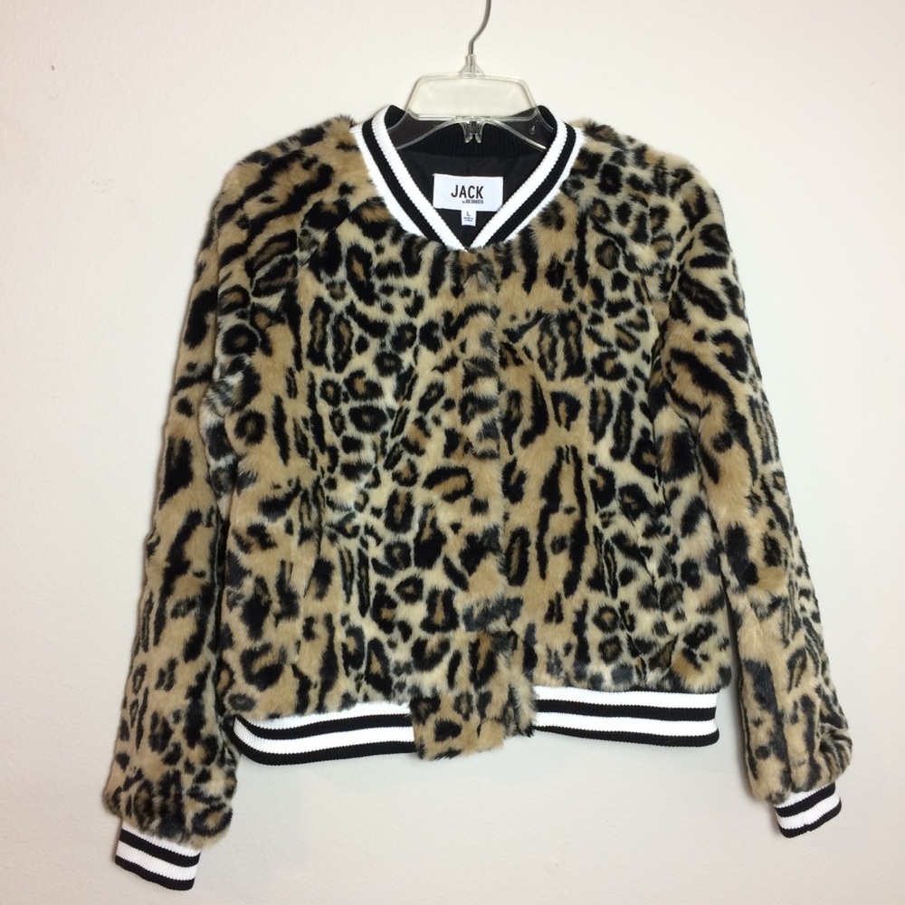 NWT Jack by BB Dakota Leopard Faux Fur Jacket